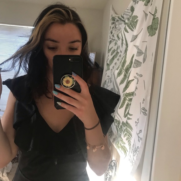 Beautiful Black Satin Mini Dress - Picture 7 of 8